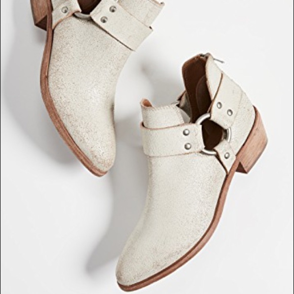 Frye Off White Ray Harness Booties